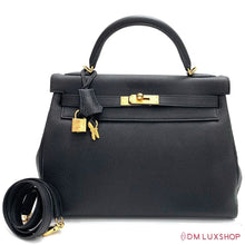 Load image into Gallery viewer, Hermes Kelly 32 Black Togo GHW, Stamp X
