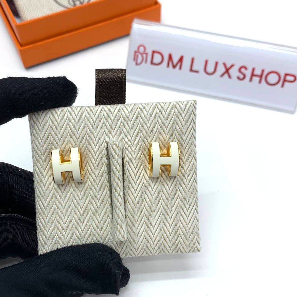 Hermes POP H Earrings White GHW