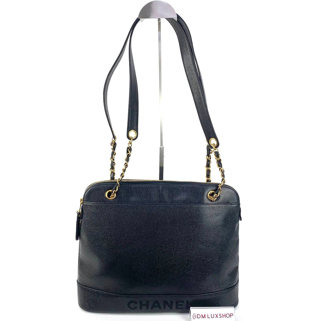 Chanel Black Caviar Zip Tote GHW, Serial 4