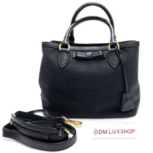 Load image into Gallery viewer, Prada Black Canvas Logo Bow Tote
