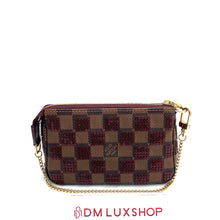 Load image into Gallery viewer, LV Mini Pochette Accessories Red Damier Paillettes
