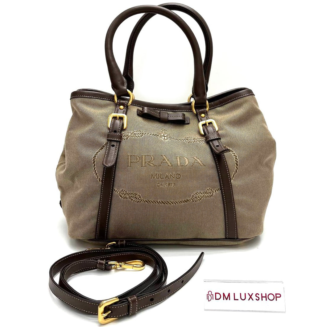 Prada Brown 2 Way Tote Bag