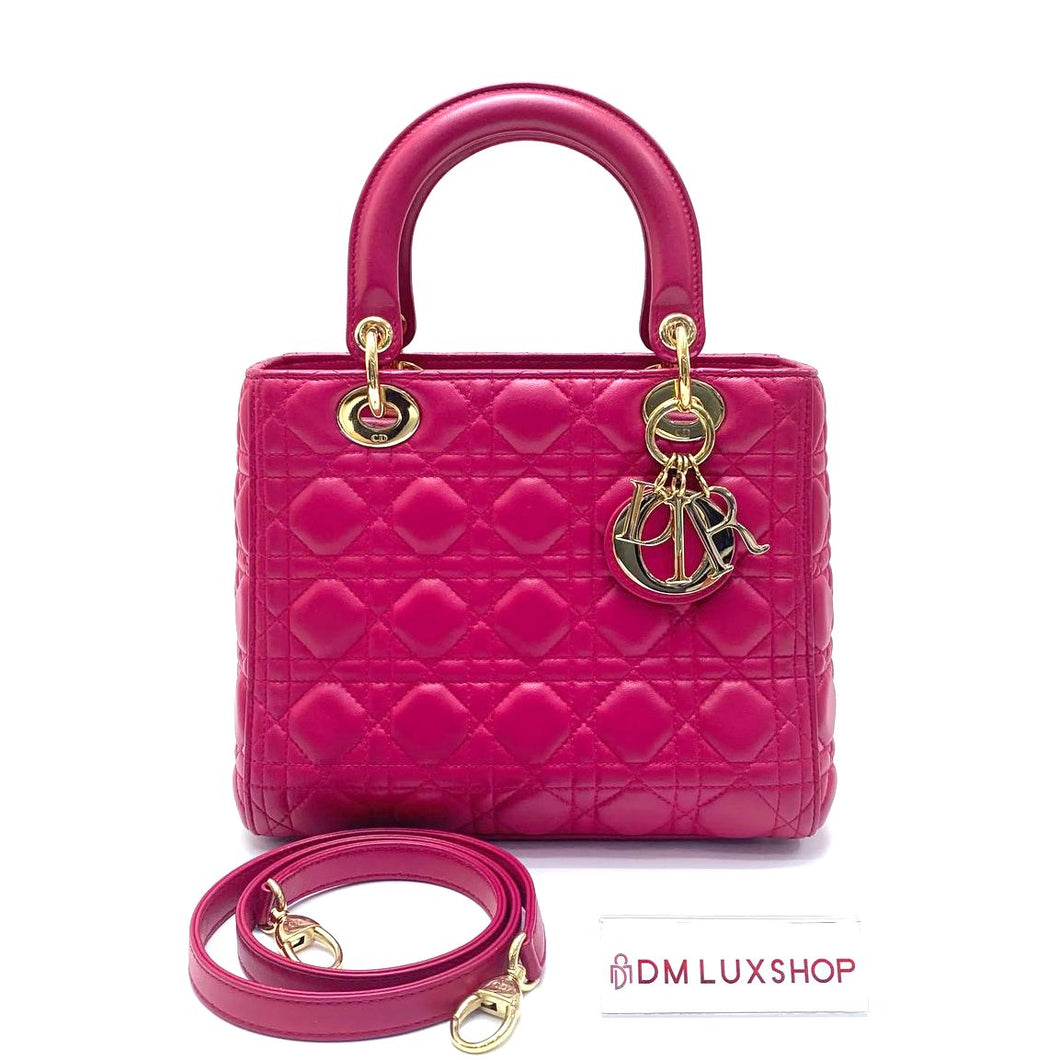 Dior Lady Dior Pink Red Medium