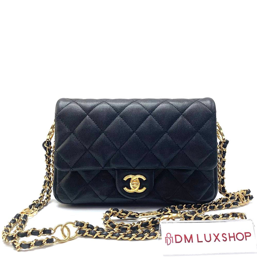 Chanel 23C Black Neon CC You Flap Bag GHW (Microchip)