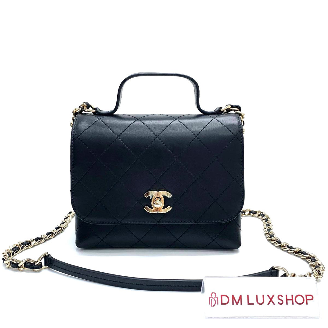 Chanel Calfskin Black Double Pocket Bag, Serial 28