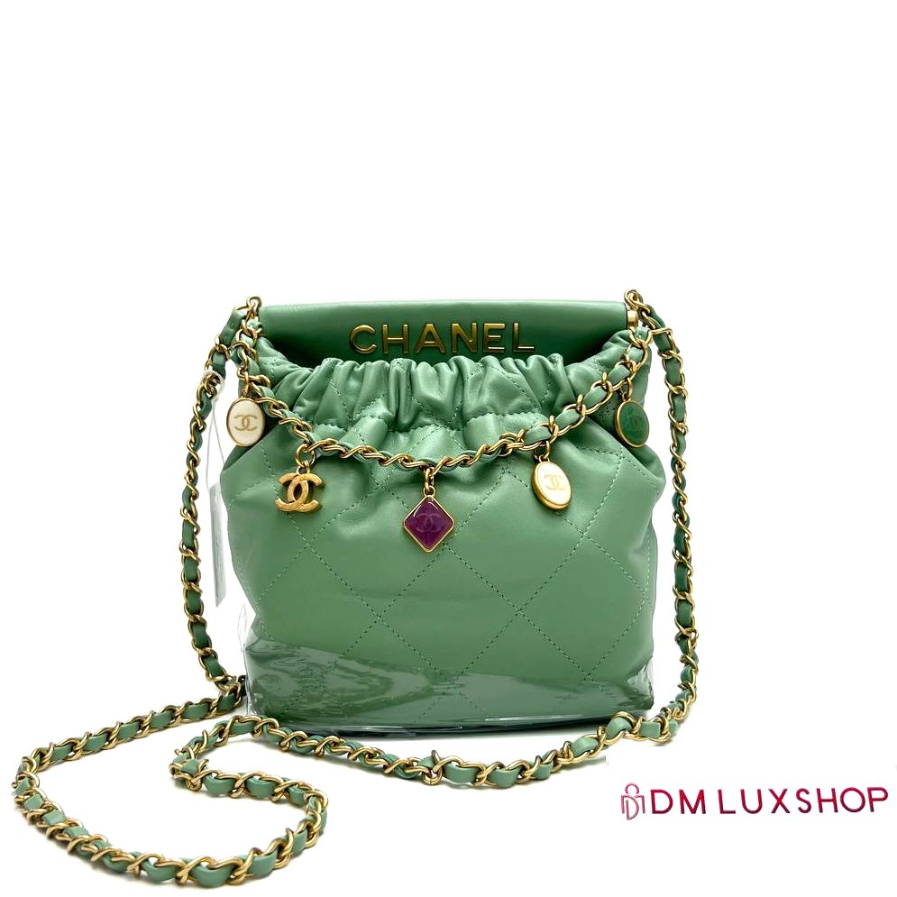 Chanel 23P Green Bucket Sling Bag