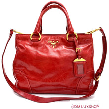 Load image into Gallery viewer, Prada Red Leather Tote Bag with Strap
