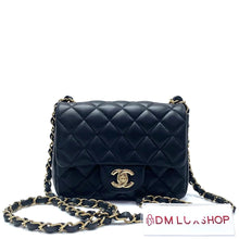 Load image into Gallery viewer, Chanel Black Mini Square GHW (Microchip)
