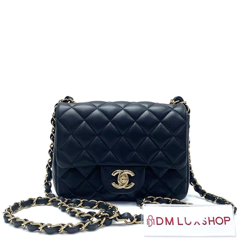 Chanel Black Mini Square GHW (Microchip)