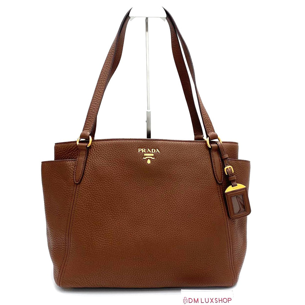 Prada Brown Leather Tote Bag