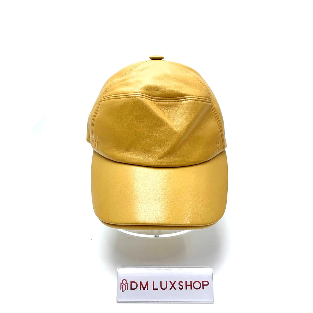 Hermes Yellow Leather Cap