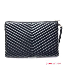 Load image into Gallery viewer, YSL Chevron Clutch Black
