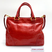 Load image into Gallery viewer, Prada Red Leather Tote Bag with Strap
