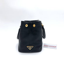 Load image into Gallery viewer, Prada Black Canvas Logo Bow Tote
