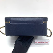 Load image into Gallery viewer, Chanel Navy Blue Caviar Filigree Vanity Case Large GHW, Serial 24
