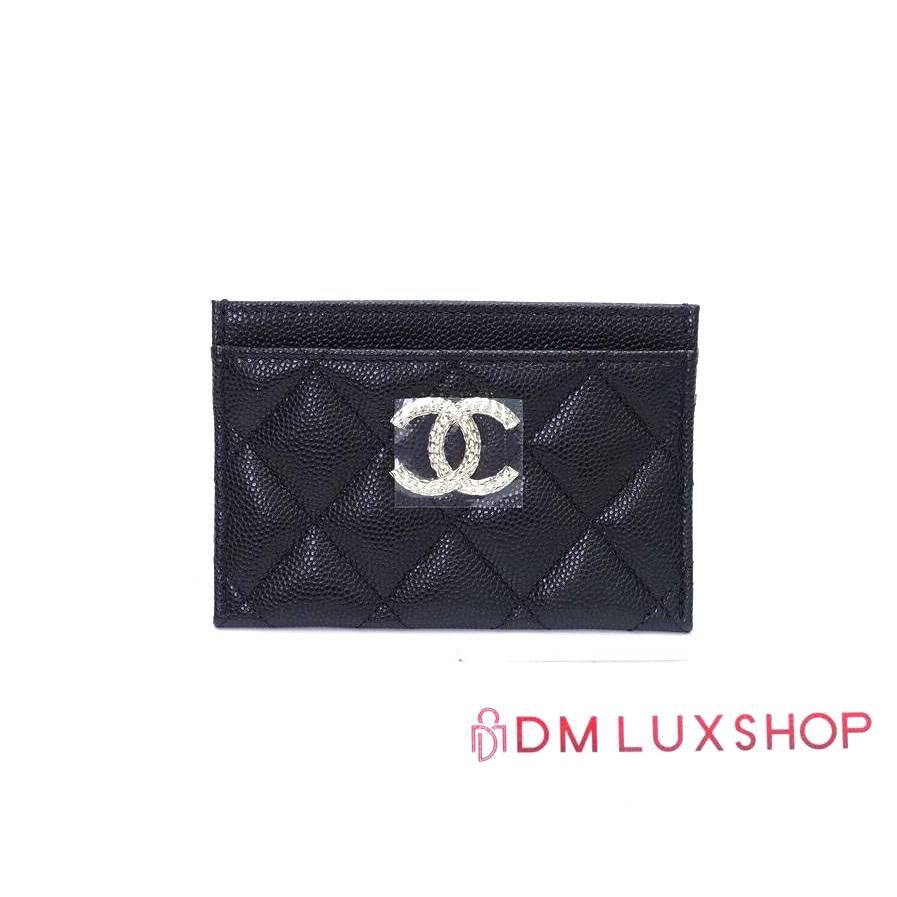 Chanel 25P Black Caviar Cardholder SHW (Microchip)