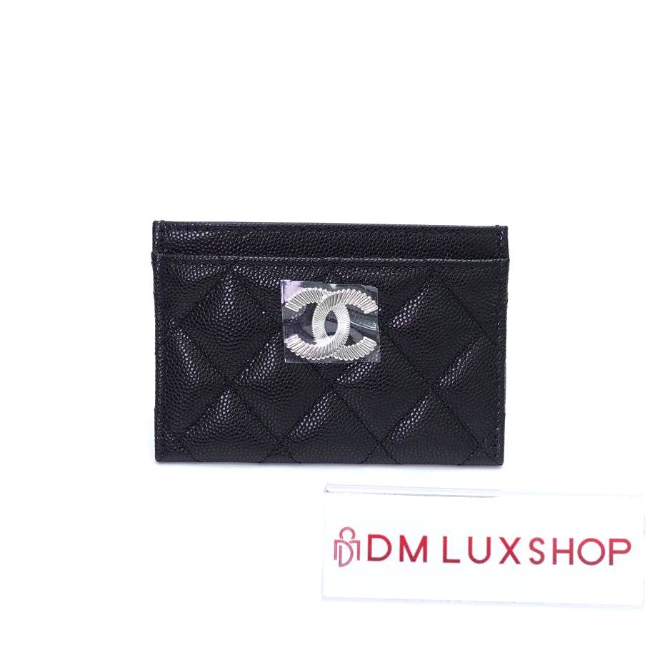 Chanel 25P Black Caviar Cardholder SHW (Microchip)