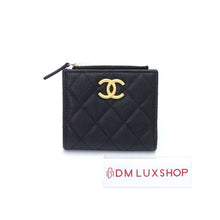 Load image into Gallery viewer, Chanel 23B Black Caviar Bifold Compact Wallet (Microchip)
