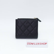 Load image into Gallery viewer, Chanel 23B Black Caviar Bifold Compact Wallet (Microchip)
