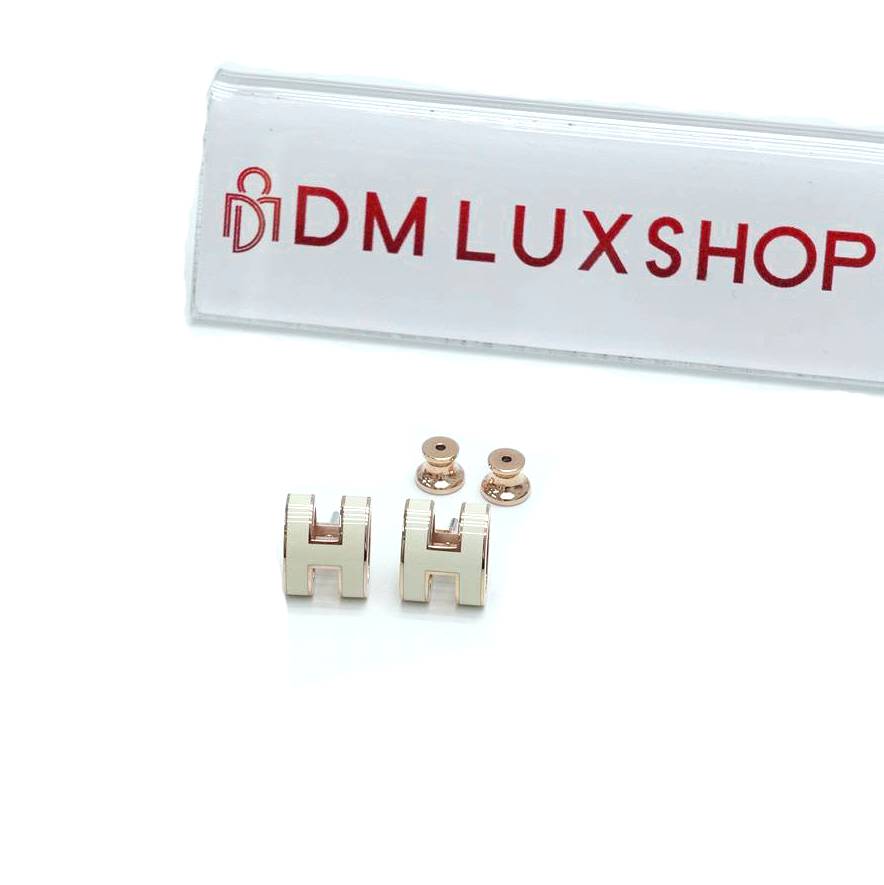 Hermes White Pop H Earring