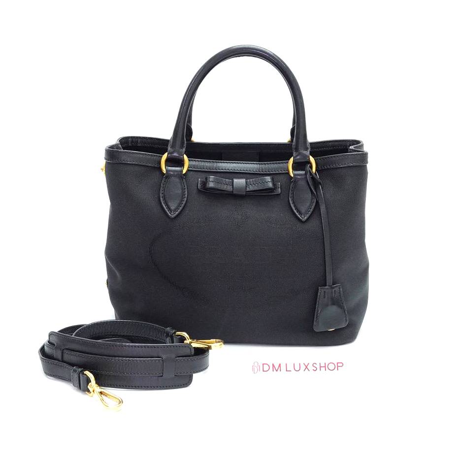 Prada Black Canvas Tote GHW