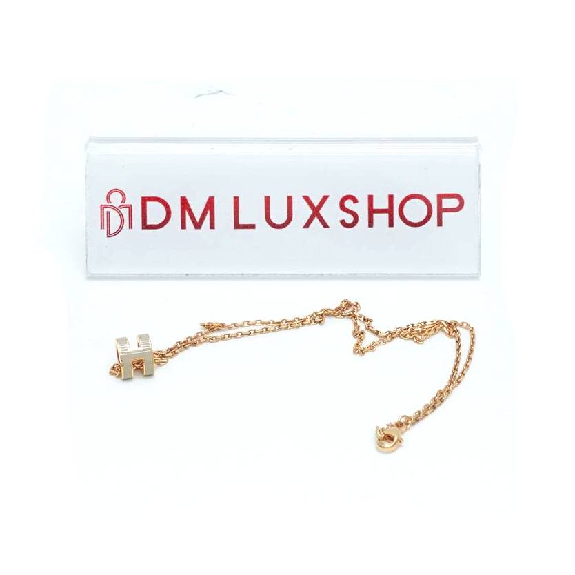 Hermes Mini Pop H Necklace Rose GHW