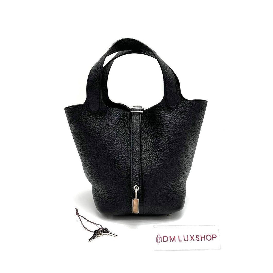 Hermes Picotin 18 Noir PHW (Stamp U)