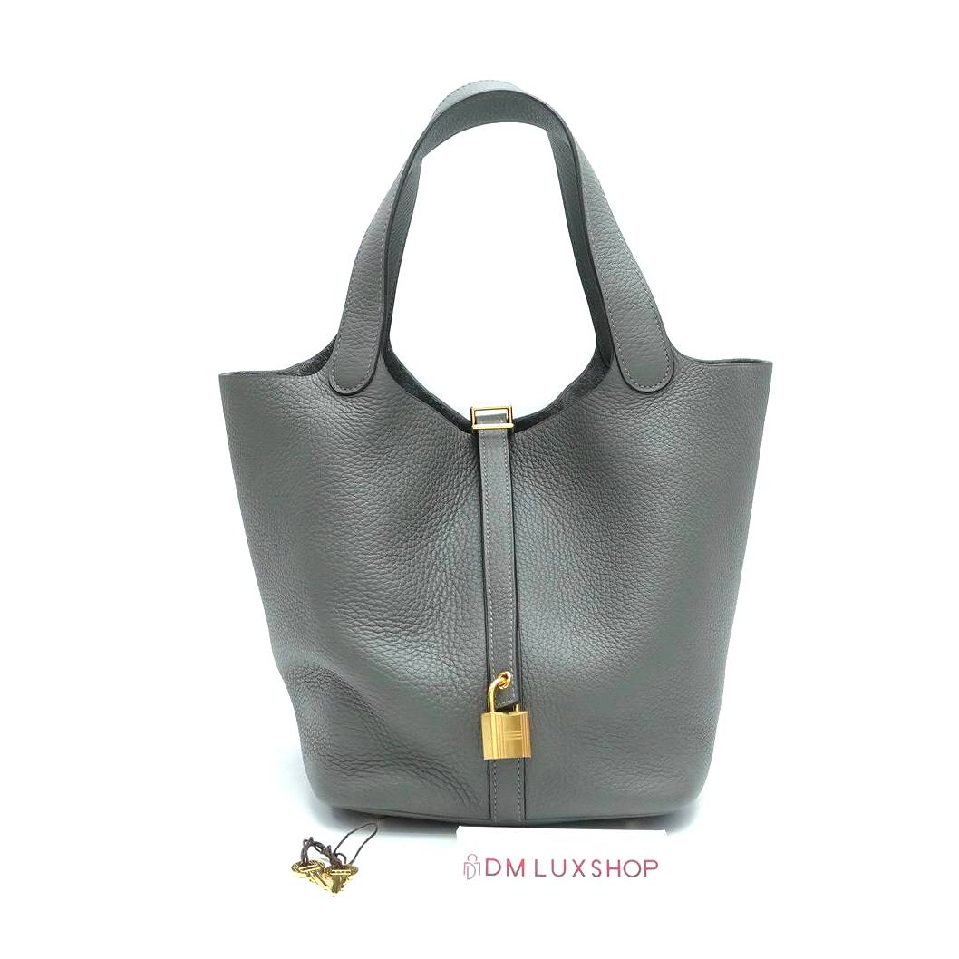 Hermes Picotin 22 Gris Meyer GHW (Stamp U)
