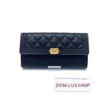 Load image into Gallery viewer, Chanel Boy Long Flap Wallet Caviar GHW (Microchip)
