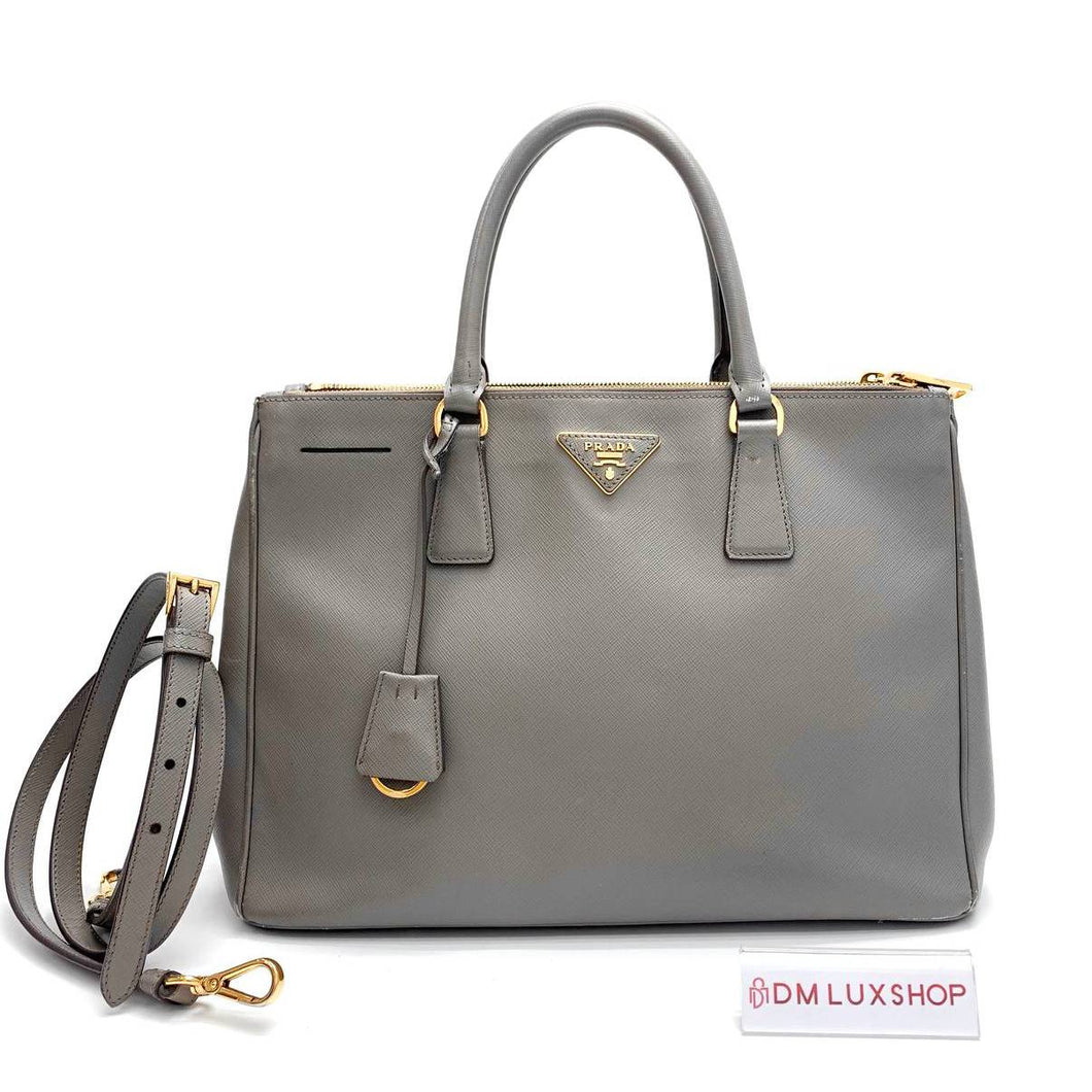 Prada Grey Saffiano Tote Bag