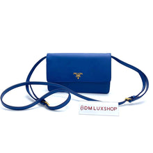 Load image into Gallery viewer, Prada Blue Saffiano WOC GHW
