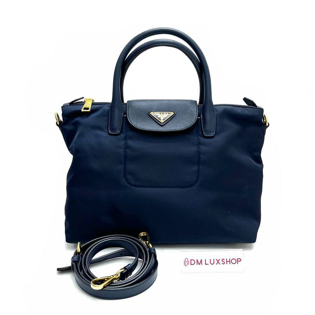 Prada Navy Blue Nylon 2ways Bag