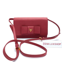 Load image into Gallery viewer, Prada Red Saffiano Ribbon WOC GHW
