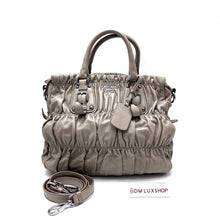 Load image into Gallery viewer, Prada Grey Leather Tote SHW
