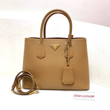 Load image into Gallery viewer, Prada Saffiano Brown Leather Double Tote
