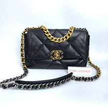 Load image into Gallery viewer, Preloved Chanel 19 Small Black GHW (microchip)
