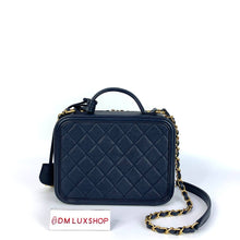 Load image into Gallery viewer, Chanel Navy Blue Filigree Vanity Serial 26
