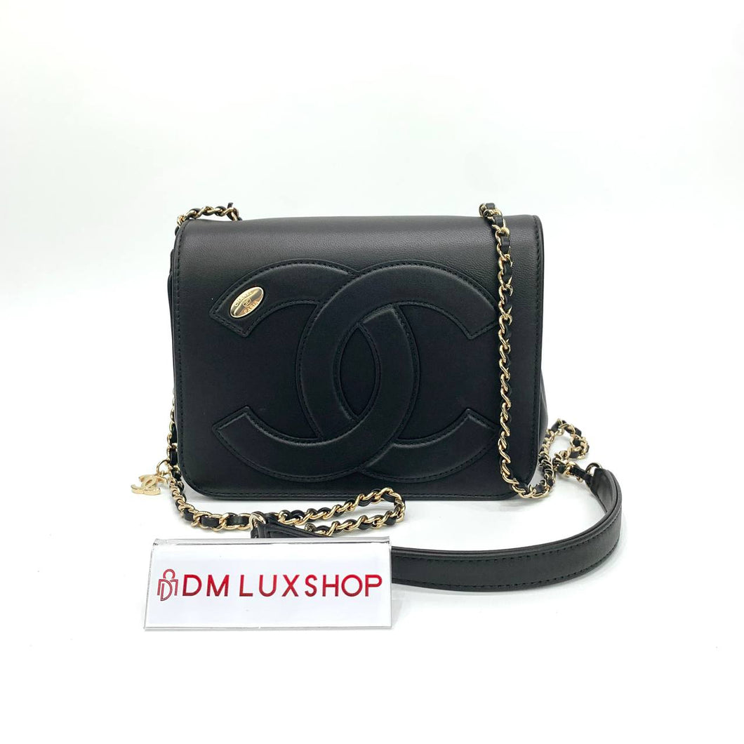 Chanel 19K Black Lambskin CC Maria Flap Bag Serial 28