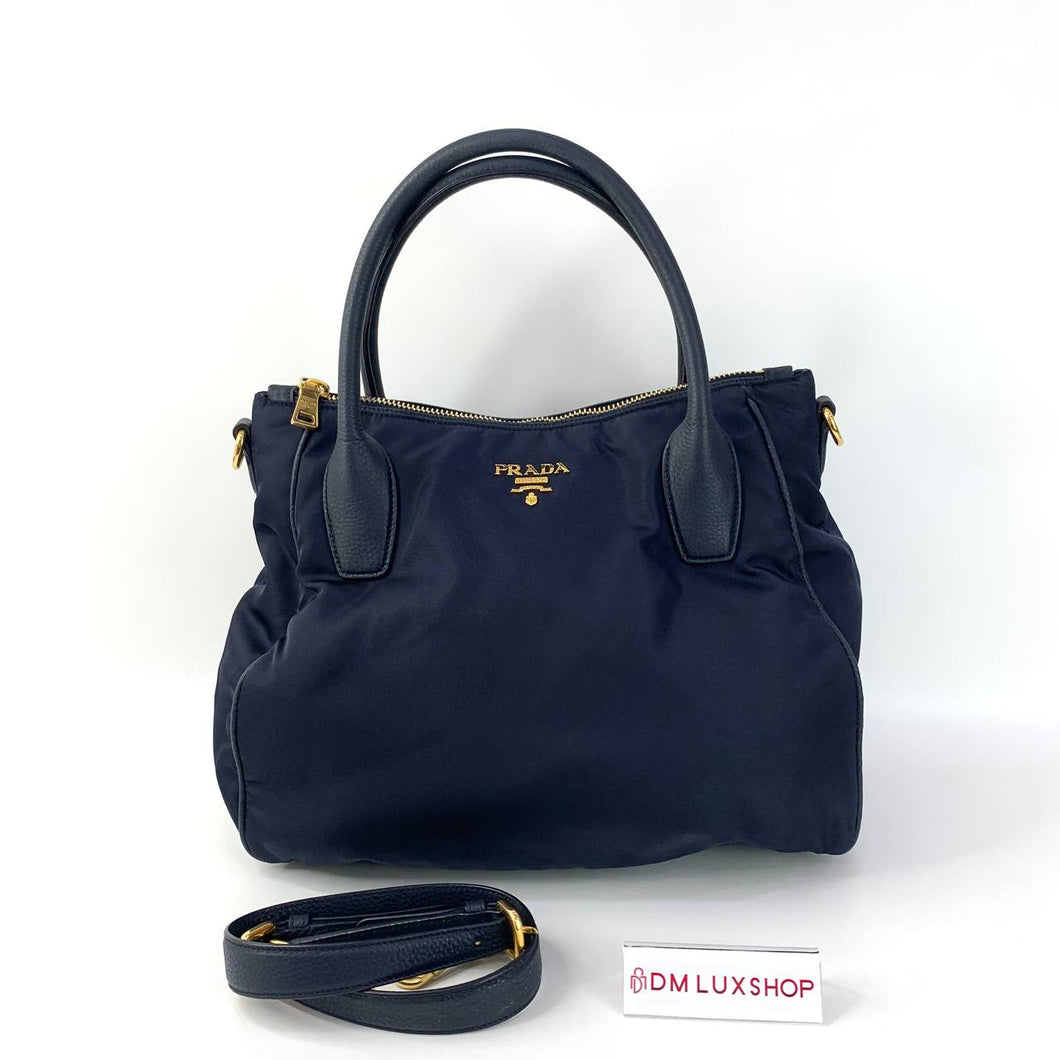 Prada Navy Nylon 2ways Bag