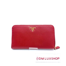 Load image into Gallery viewer, Prada Red Saffiano Long Wallet
