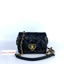 Load image into Gallery viewer, Chanel 23S Heart Flap Bag Black Lambskin (microchip)
