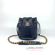 Load image into Gallery viewer, Chanel 21B Navy Bucket Bag GHW (Microchip)
