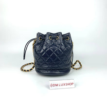 Load image into Gallery viewer, Chanel 21B Navy Bucket Bag GHW (Microchip)
