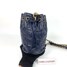 Load image into Gallery viewer, Chanel 21B Navy Bucket Bag GHW (Microchip)
