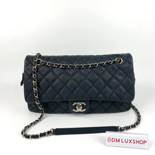 Load image into Gallery viewer, Chanel Dark Grey Caviar Large Flap SHW
