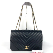 Load image into Gallery viewer, Chanel Chevron Calfskin Statement Flap Bag GHW Serial 26
