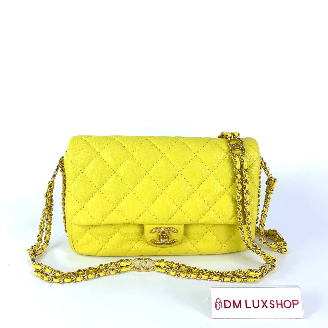 Chanel 23C Neon Yellow CC You Flap Bag (microchip)