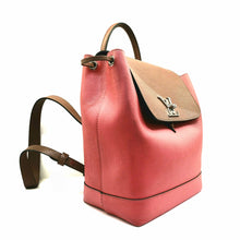 Load image into Gallery viewer, Preloved Louis Vuitton Lockme Backpack Pink/Brown Calfskin SHW
