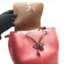 Load image into Gallery viewer, Preloved Louis Vuitton Lockme Backpack Pink/Brown Calfskin SHW
