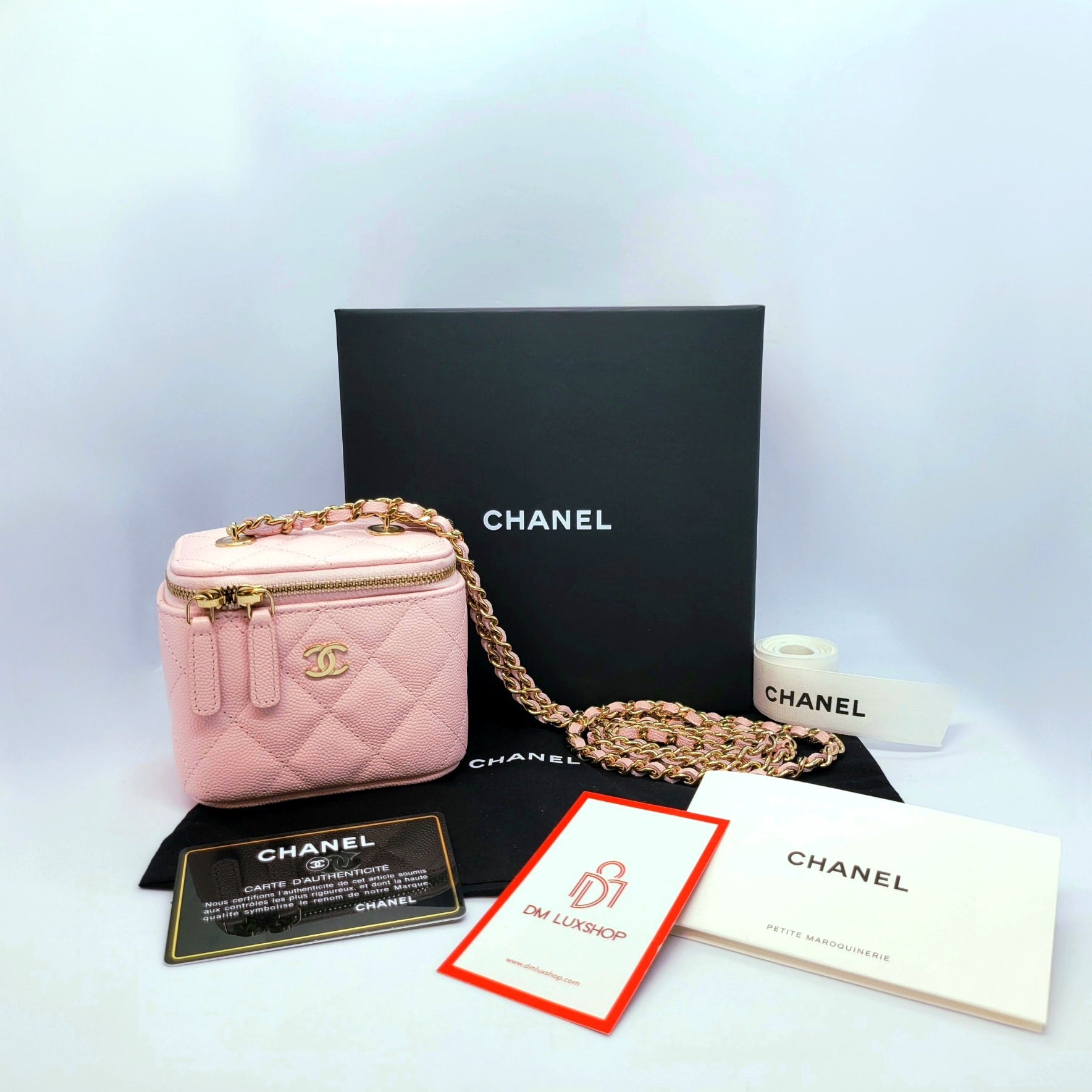 Brand New Chanel Small Vanity Case with Chain Pink Caviar Leather GHW – DM  Luxshop